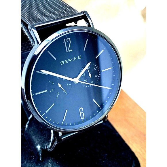 Bering Men's Watch 14240-223 Quartz Slim Black Dial Stainless Steel 40mm - Picture 12 of 13